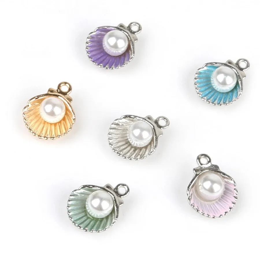 

10pcs Shell Pendant For DIY Handmade Earrings Necklaces Jewelry Finding Imitation Pearl Charms Diy Accessories Jewelry Making