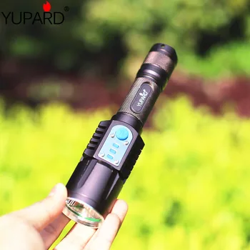 

YUPARD XM-L2 T6 LED Flashlight Torch lamp USB Intelligent flashlight mobile power bank +2* 2200mAh 18650 Battery+Charger