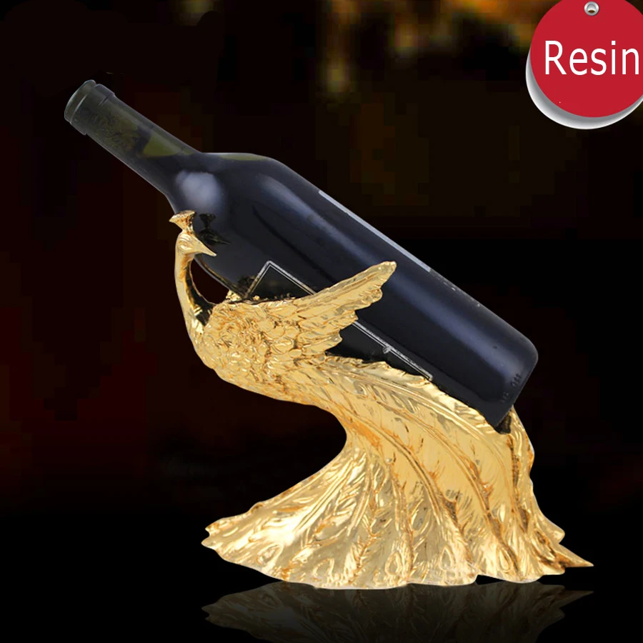 Wholesale Creative Continental peacock wine rack bar wine