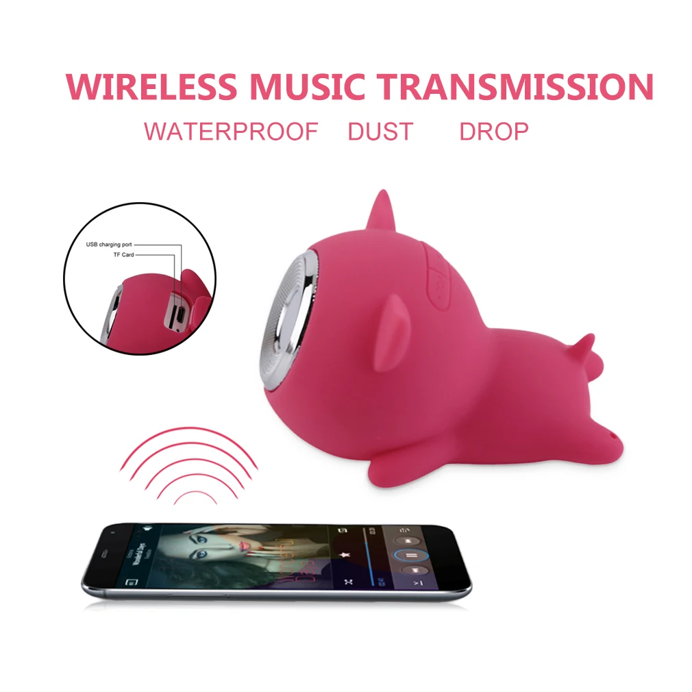 

Cute Pig Portable Mini Bluetooth Speaker Waterproof Dustproof Speaker TF Card Audio Speakers Electronic Gift Outdoor