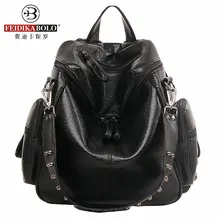 Multifunktions Designer Rucksäcke Frauen Preppy Bookbags Mochilas Mujer Niet Leder Rucksack Dame Große Kapazität Mochila Escolar