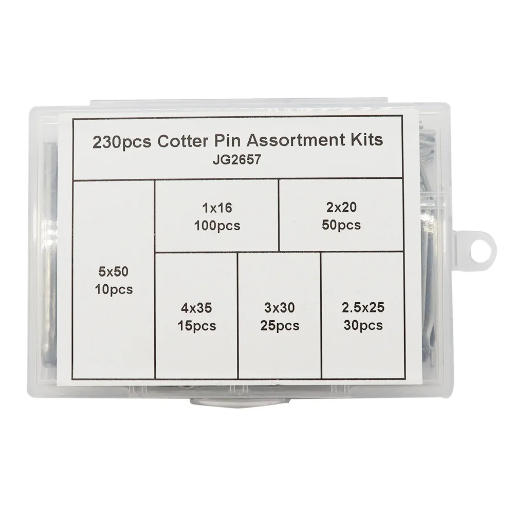 230 шт Ассортимент комплектов M1 M2 M2.5 M3 M4 M5 набор шплинтов для крепления шплинтов