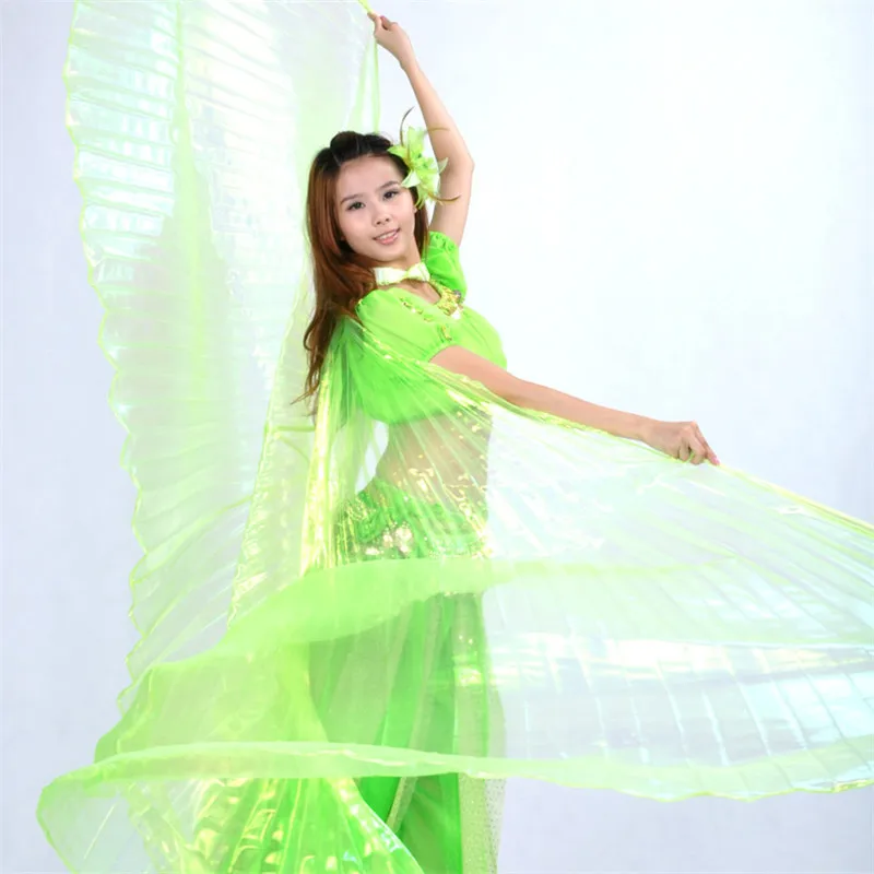 Высокое качество, опт, крыло для танца живота, для женщин, для танца живота, полупрозрачное крыло, для девочек, ИГИЛ, крыло для танца, для реквизитов, Женская танцевальная одежда - Цвет: green