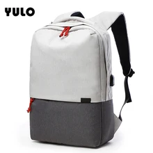 

YULO Laptop Backpack For 15/16 inch USB charging Anti-theft Computer Backpacks Male Gray Bags Daypack Women Travel Bag Mochila