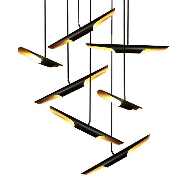 Us 49 72 17 Off Coltrane Suspension Led Lights Black Aluminum Pipe Pendant Lamp Modern Art Deco Light Outer Inner Gold 1 In