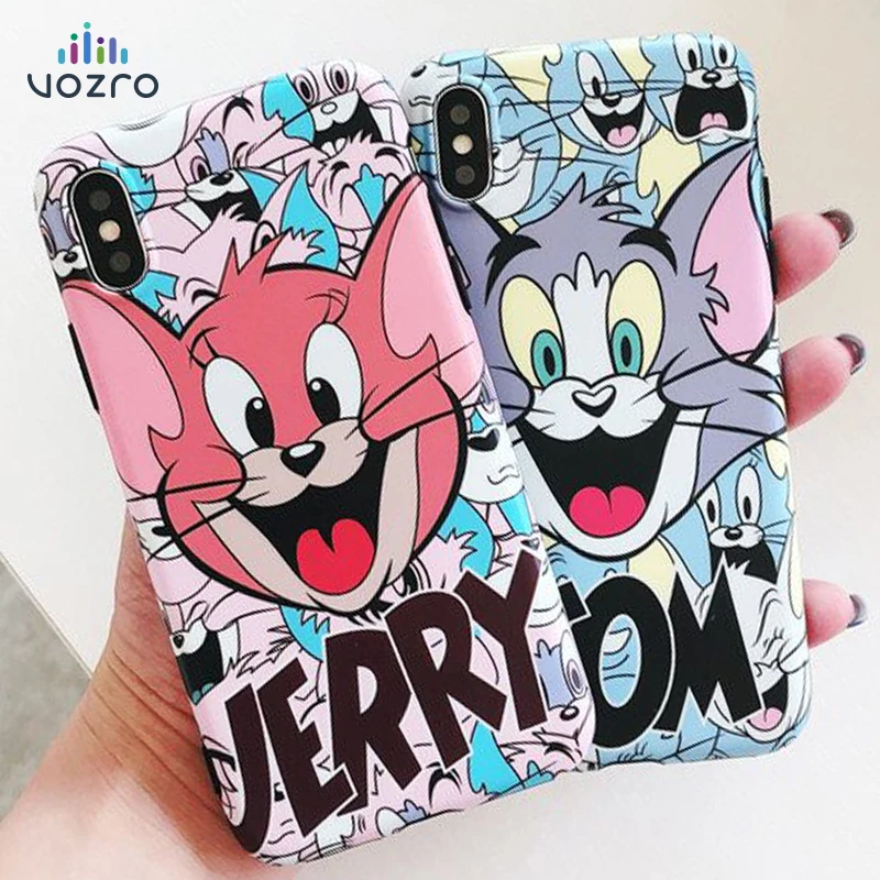 

[Cartoon Invisible bracket] VOZRO Phone case For iPhone 6 6s 7 8 Plus X XR XS Max Bumper Telephone covers Accessories bag