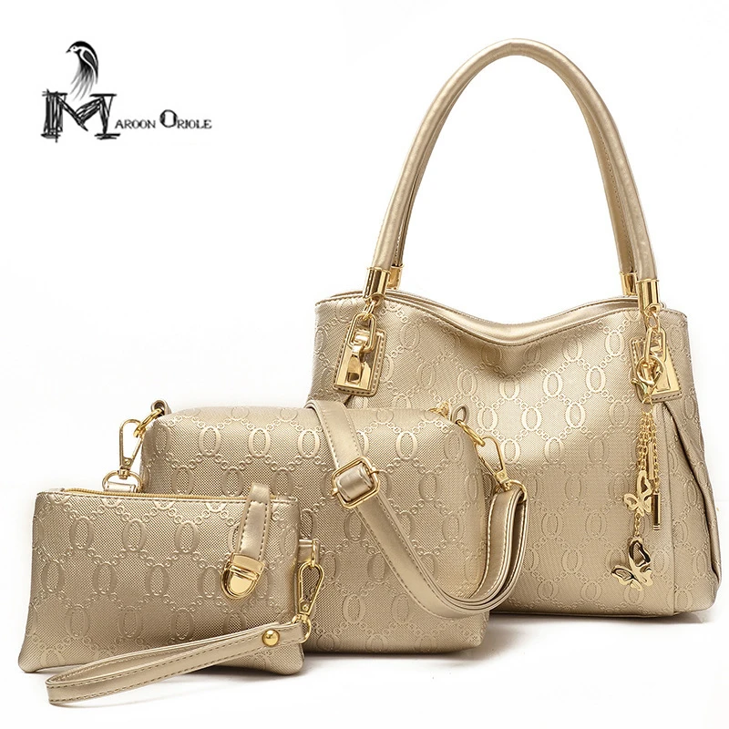 Composite bag 3 piece font b handbag b font font b set b font pu leather