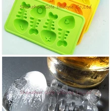 200 шт./лот Силиконовые рыбы костной формы льда поднос для льда формочка