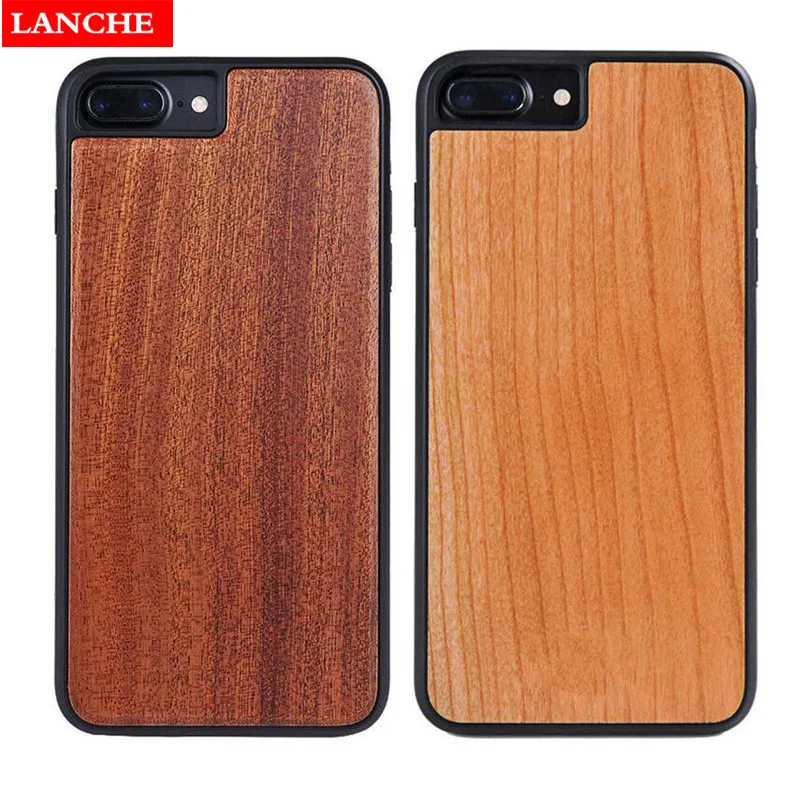 LANCHE Для iPhone 6 s Плюс 5 5S SE 7 дело Роскошные Изначально Bamboo Cherry Груша Орех Деревянный +