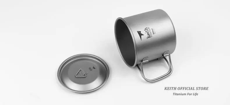 Canecas de Água de Titânio ao ar Livre com Alças Tampas de Titânio Copos de Acampamento Caneca de Viagem Keith Dobráveis Drinkware Ultraleve Ml-900 ml 300 9 High Quality Esporte e Lazer