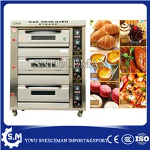 3 layers 6 trays gas bread deck oven bakery oven prices baking pizza machine