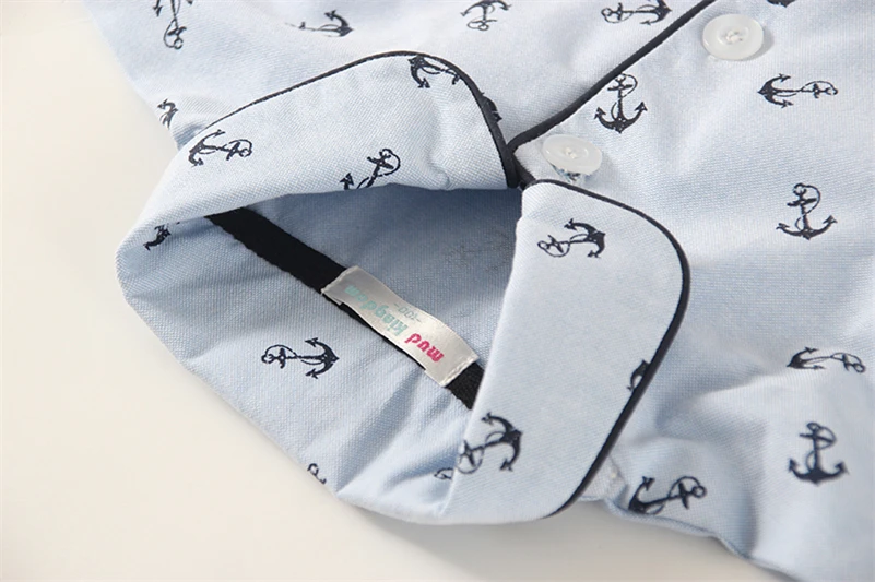 Boys Girls Long Sleeve Pajamas Set Collared Plaid Cute Homewear Toddler Pajama Kids Sleepwear Children Clothes 15