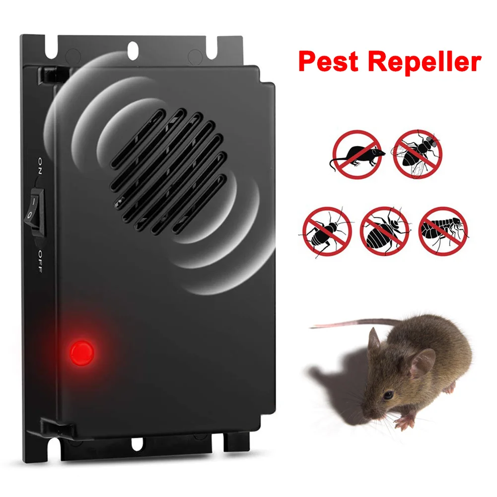 

Auto Ultrasonic Rodent Repeller with LED Night Light for Anti-martens Weasels Foxes MDJ998