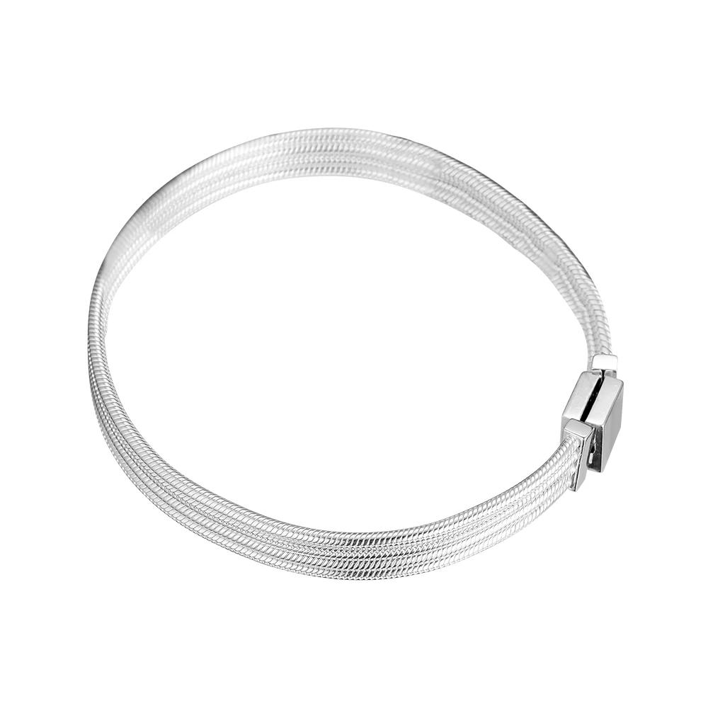 CKK браслет рефлексионы мульти змеиная цепь Браслеты Женские Pulseira Feminina Masculina Pulseras Mujer серебро 925 пробы ювелирные изделия