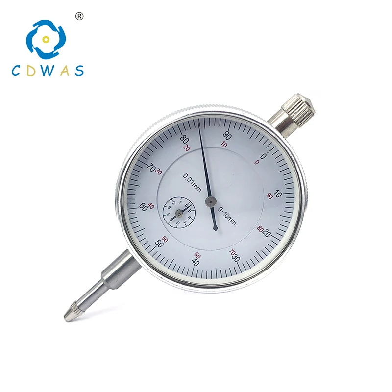 Dial indicator 0 10mm Precision 0.01mm White Dial Indicators Gauge Meter Resolution Indicator