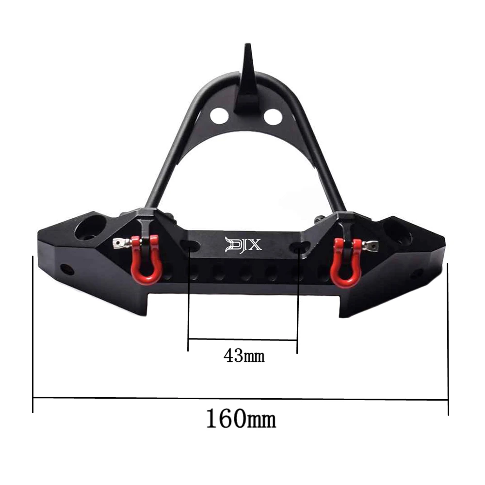 Металлический черный передний бампер светильник кой для 1/10 RC Crawler Car Traxxas TRX 4 Axial