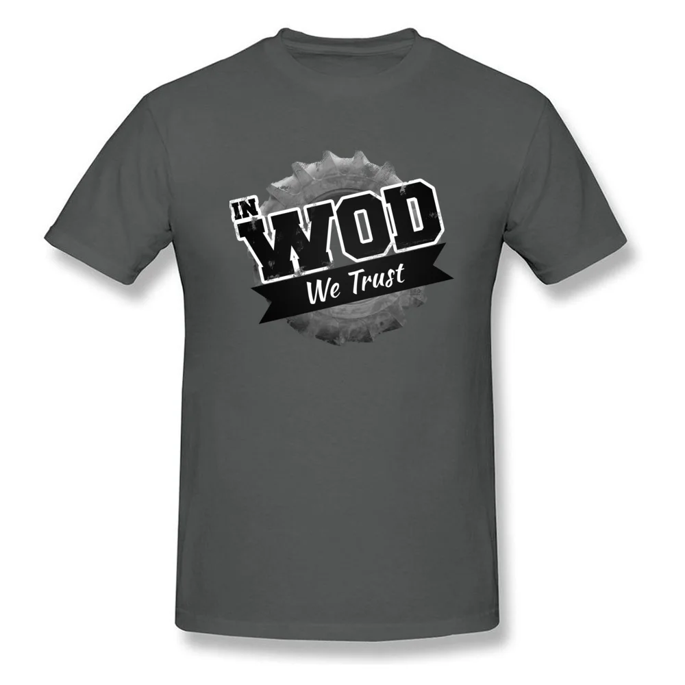 In WOD we Trust T Shirt Short Sleeve Print 2018 New Men Labor Day Tees Print Tops Shirts Crewneck 100% Cotton Wholesale In WOD we Trust carbon
