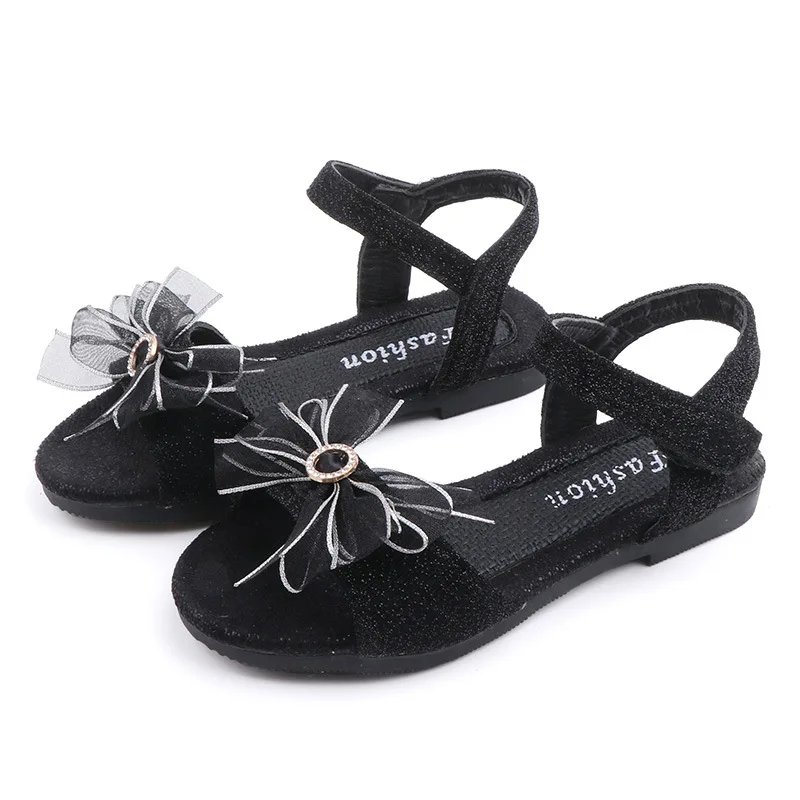 2019Summer New Little Baby Girl Shoes Kids Sandals soft bottom Bowtie Rhinestone princess Shoes Children Girls Sandal Pink 3-7T