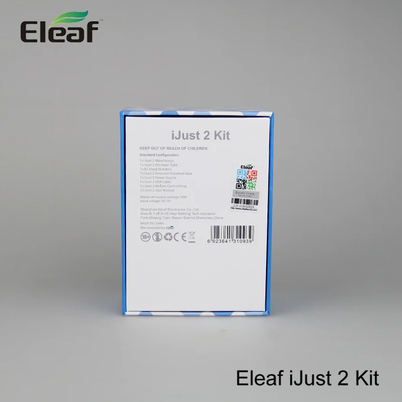 Дешевые оригинальные eleaf ijust 2 комплекта 5.5 мл 2600 мАч Батарея Ёмкость серебро 0.3ohm