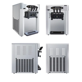 

25 L/H commercial soft serve ice cream machine three flavor soft ice cream machine table model free shipping 110v/220v