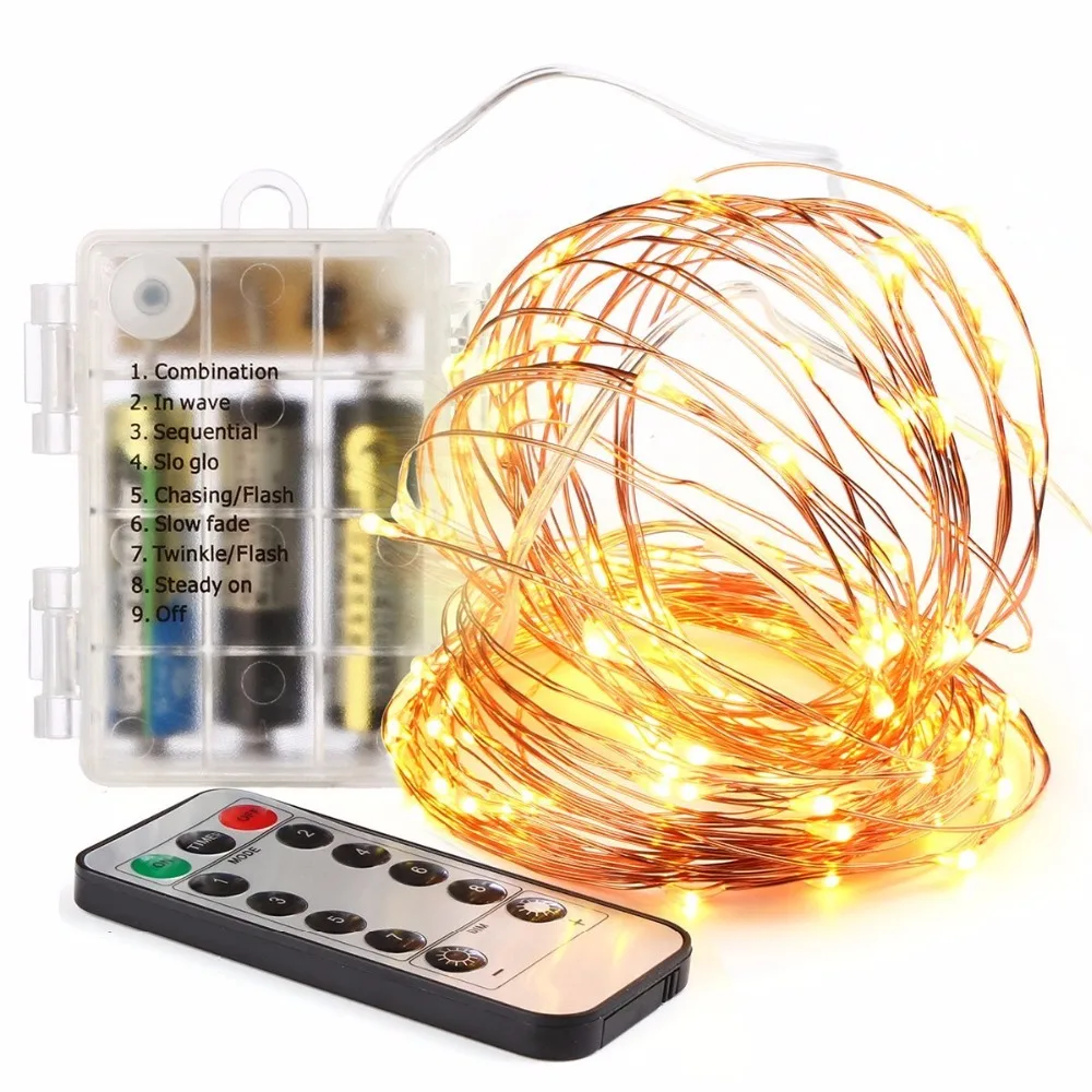 5M LED String fairy starry Lights with Remote warm white,christmas decoration for home,curtain light copper wire natal navidad 