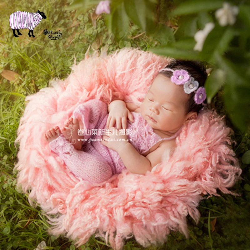 

Newborn Baby Photography Wool Fur Blanket Props Baby Photo Shoot Studio Sheep Fur Blanket Infant bebe fotografia Accessories