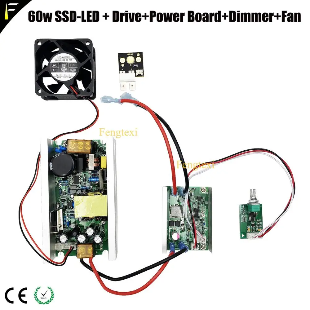 Dimmer para o para o Palco em Movimento Luzes do Projetor Luz com Unidade de Energia Reformado Ssd90 Ss 90 Cst90 6500 k 3000 Lumen Led 60 w Lâmpada Palco em Movimento Cabeça