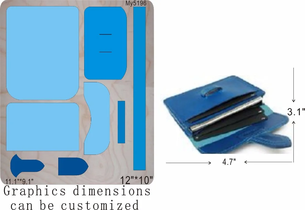 

DIY wallet Wooden Die cut accessories wooden die Regola Acciaio Die Misura MY