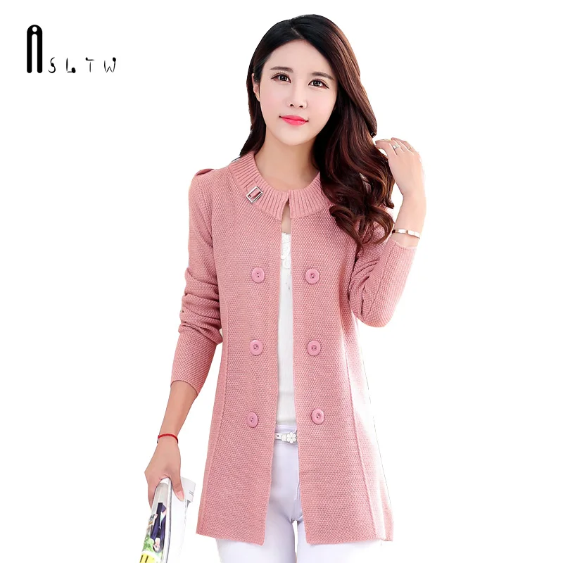 

ASLTW Cardigan Sweater Women Autumn Casual Solid Long Sleeve Women's Sweaters Long Cardigan Female