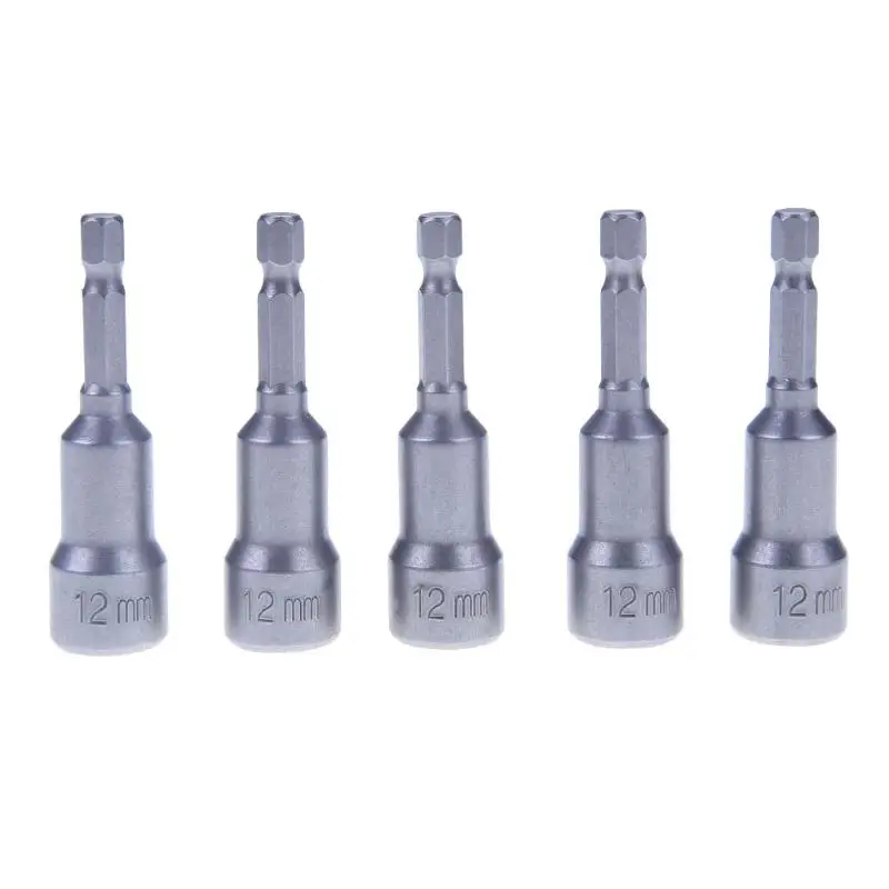 

5pcs Hex Socket Sleeve Nozzles Strong Magnetic Nut driver Set Drill Bit Adapter Wind Approved Sleeve Electric 12mm 14mm