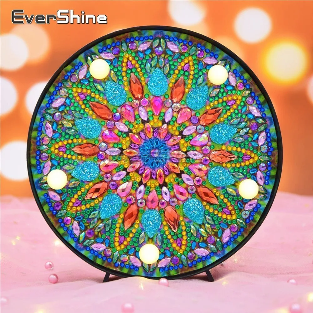 

EverShine LED Light Diamond Painting Lamp Diamond Embroidery Sale Mandala DIY Mosaic Diamonds Art Christmas For Children's Gift
