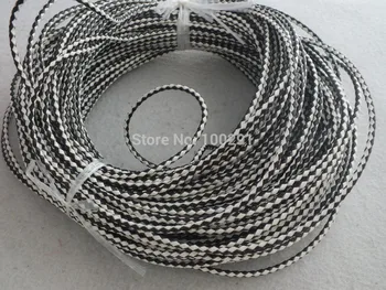 

Free ship!!! 50 Meters High quality natural 3mm black braided genuine leather cord MN-3505