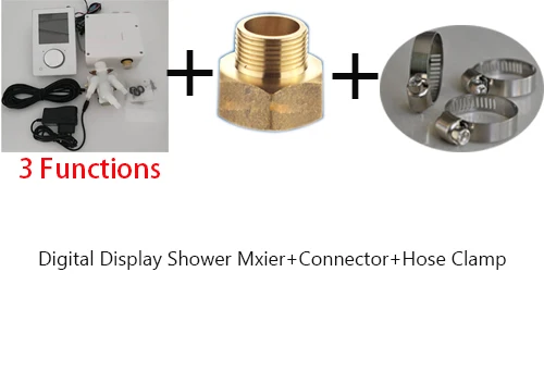 LCD Digital Shower Faucet 2 Jets Smart Display Thermostat Shower Mixer Touch Screen Control Temperature Water Flow Bath - Цвет: 3way and accessorise