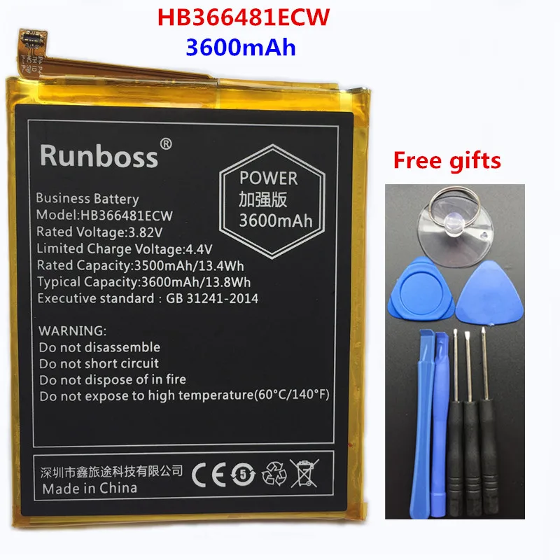 

3600mAh Battery For Huawei P9 G9 Lite Honor 6 7 8 5C 4X 7i P8 / P8 Lite Enjoy 5S HB366481ECW Replacement Lithium Polymer Bateria