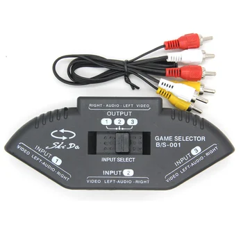 

3 Ports Video Switcher Game AV Signal Switch Cable AV RCA AV Splitter Audio Converter for XBOX for PS TV