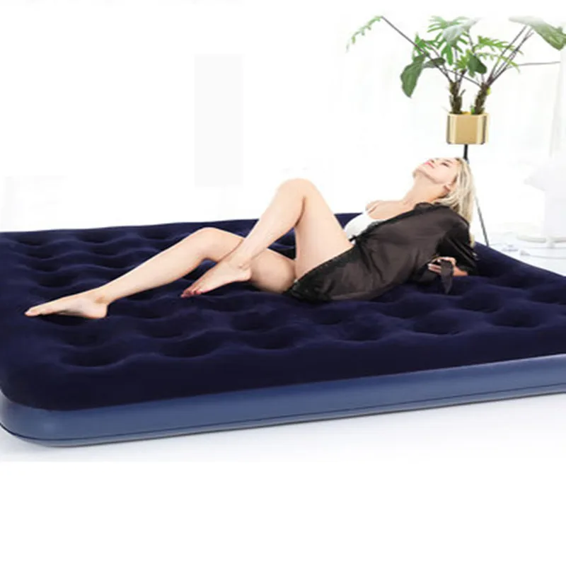

2018 New air mattress inflatable soft sleep camping durable flocking Quick Inflation Outdoor Camping Air Mattress