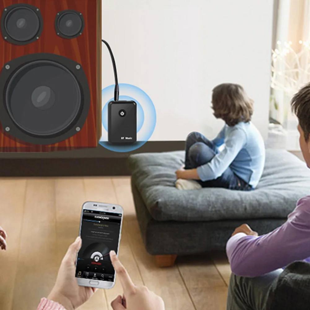 

Bluetooth 2in1 Transmitter/Receiver Wireless 3.5mm Adapter aptX Low Latency for TV Home Sound System EM88