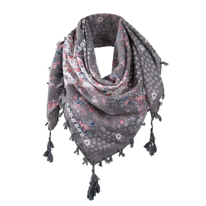 

2018 printing tassels scarves fashion ladies women floral printing tassels shawl scarf 2017 girls scarves warm cotton shawl