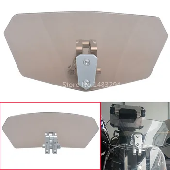 

Smoke-Brown Adjustable Clip On Windshield Extension Spoiler Wind Deflector for Motorcycle