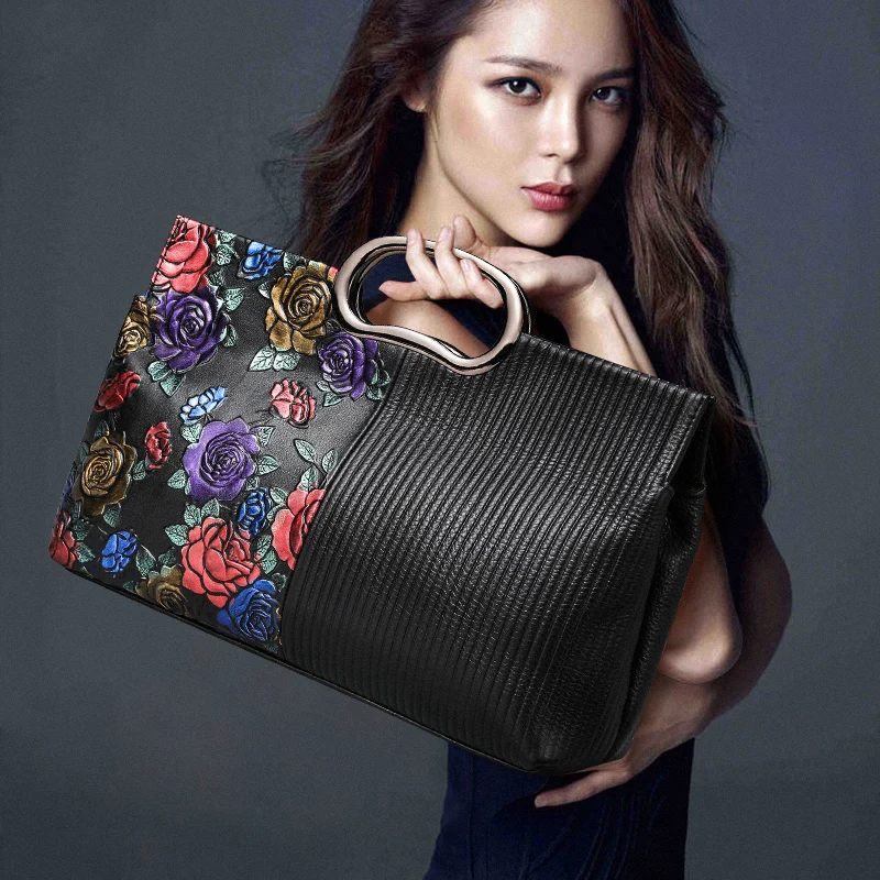 

Accept custom logo private wholesale genuine leather temperament cheongsam foreign gas handbag for women lady material fromItaly