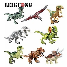 8pcs lot Dinosaurs of Jurassic Figure World movie Toy DIY Building Blocks Sets Model Toys Kids