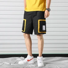 Мужские шорты летние свободные повседневные шорты Эластичный Талия черный шорты в уличном стиле мужские s карго шорты мужские
