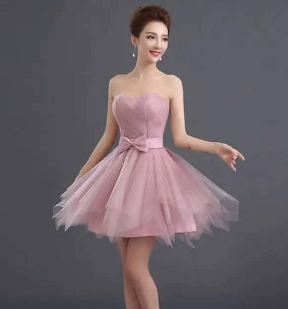 Robe de soiree, платье без бретелек, короткое, на шнуровке, Vestidos de festa, вечернее платье, платье для выпускного вечера, платья на заказ - Цвет: Strapless