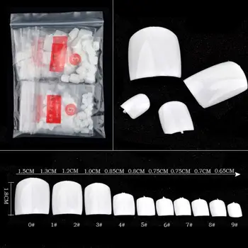 

500 Pcs Fake Artificial Nails Sticker Natural Acrylic False Toe Nails Tips 2JU2