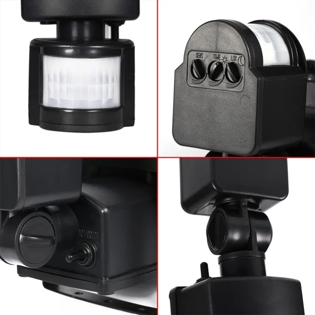 Solar Panel LED Flood Security Garden Light PIR Motion Sensor 60 LEDs Path Wall Lamps Outdoor E