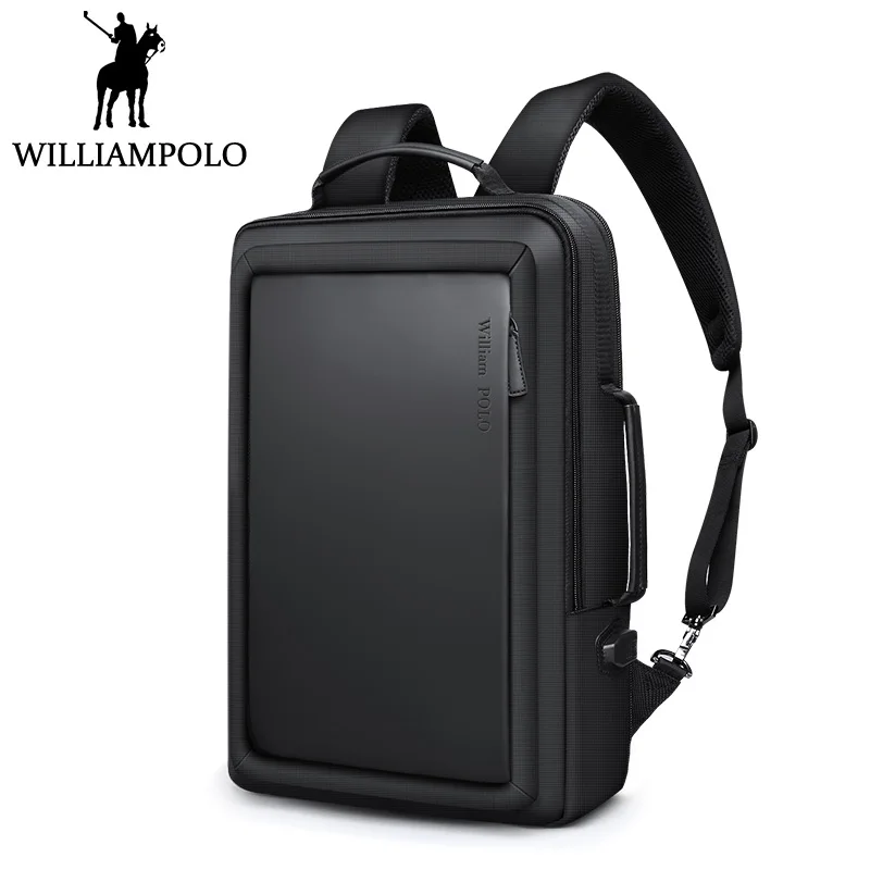 

Williampolo Men' Backpack Travel Backpack Bagpack Street Fashion Laptop Backpack with USB Charge Design Korean Style