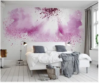 

Custom 3d photo wall murals Wallpaper Pink creative watercolor abstract painting flower TV background wall papers home decor