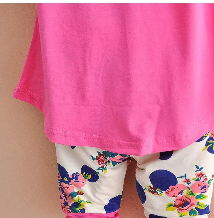 Clothing Sets expensive 2021 Kids Baby Girl Clothing Set Bowknot Summer Floral T-shirts Tops and Pants Leggings 2pcs Cute Children Outfits Girls Set cute Clothing Sets