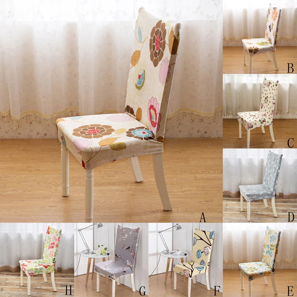 

Japanese Style Flower Dance Dining Chair Cover Universal Stretch Spandex Dining Room Wedding Banquet Chair Cover Slip Cover