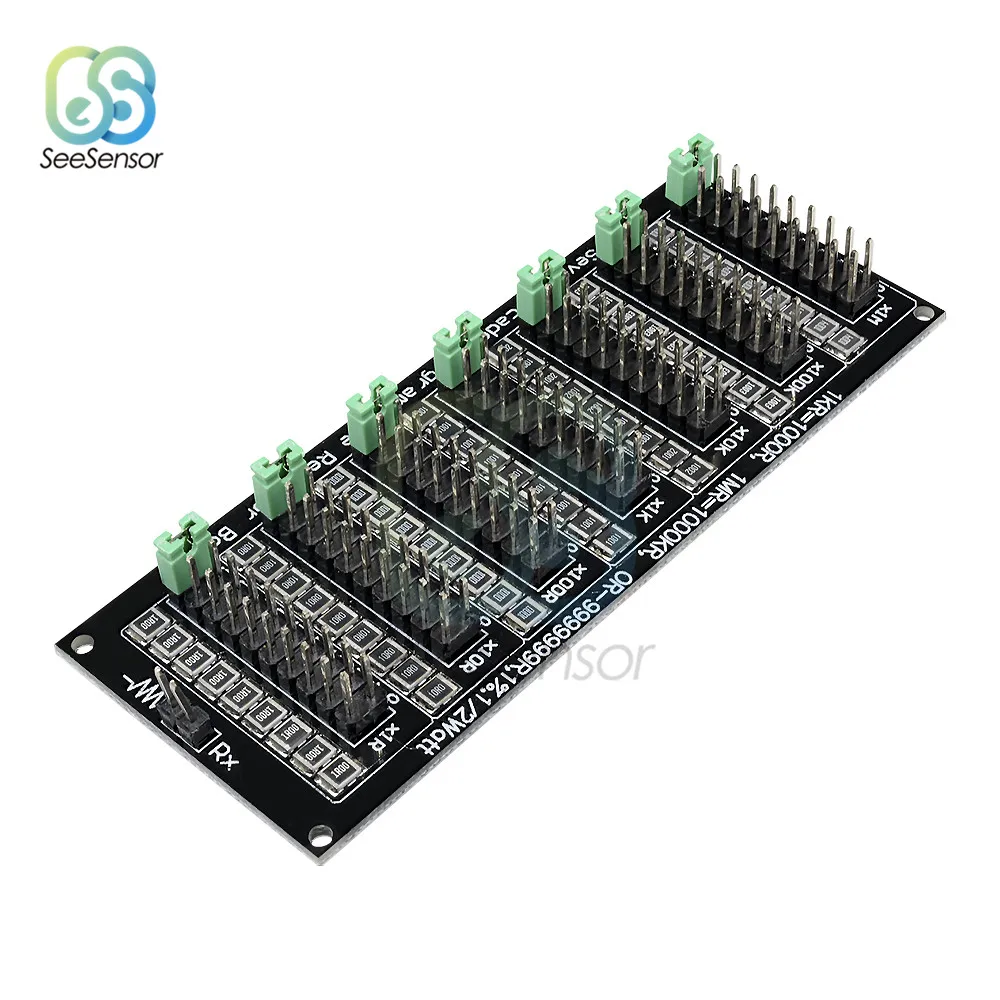 

7 Seven Decade 1R - 9999999R Programmable Adjustable SMD Resistor Slide Resistor Board Step Accuracy 1R 1% 1/2 Watt Module 200V